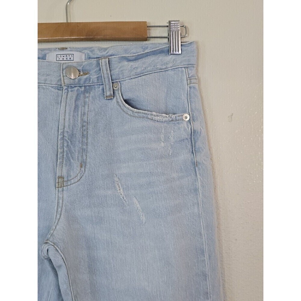 Lowrys Farm Japanese Denim Jeans Light Wash Distressed Straight Crop Medium - Picture 4 of 13